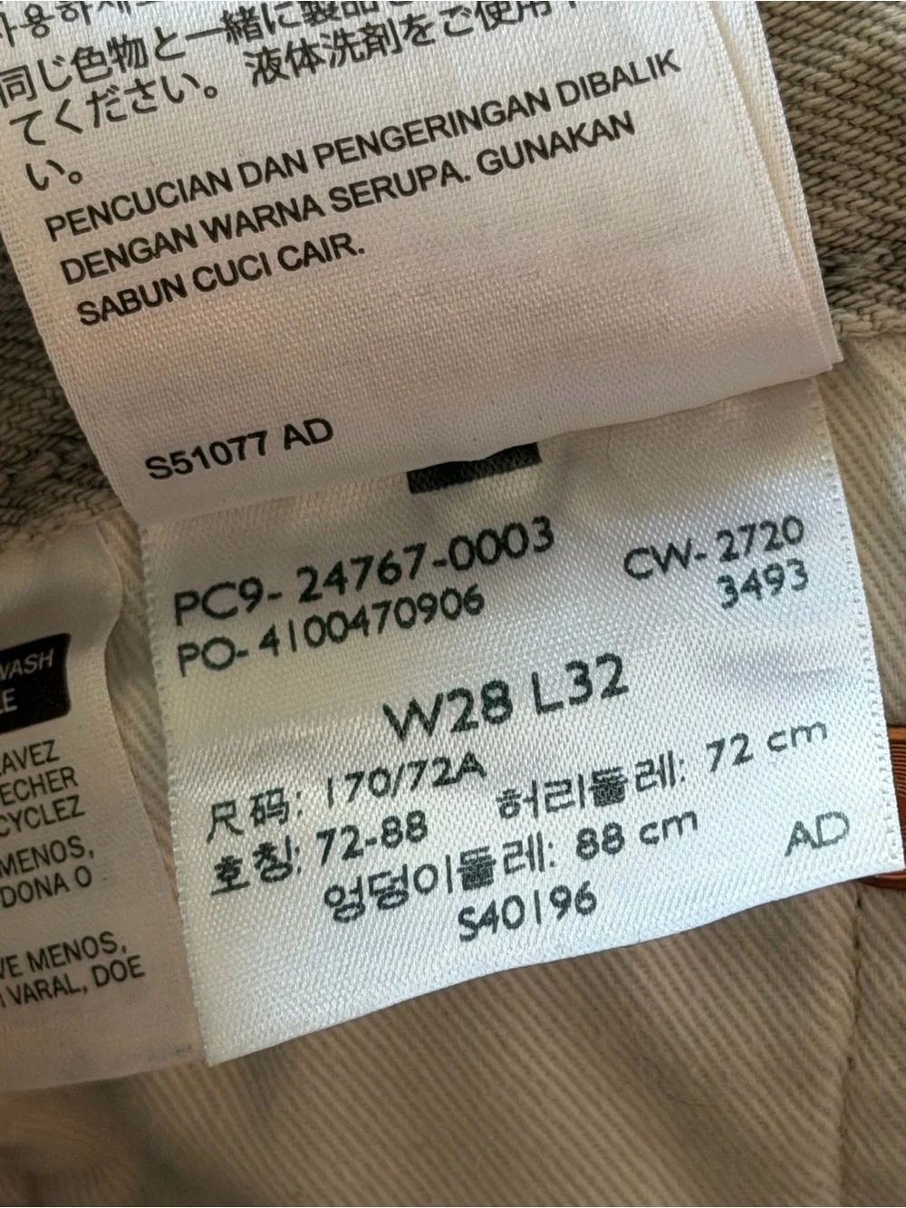 Levis Premium 551 Z Mens 28x32 Gray Acid Authentic Straight 80s Ankle 5 Pocket